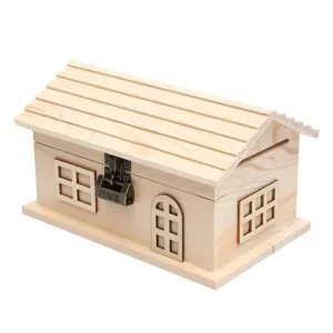 Tirelire en Bois <br> Maison à Peindre Tirelire en Bois <br> Maison à Peindre