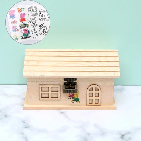 Tirelire en Bois <br> Maison à Peindre Tirelire en Bois <br> Maison à Peindre